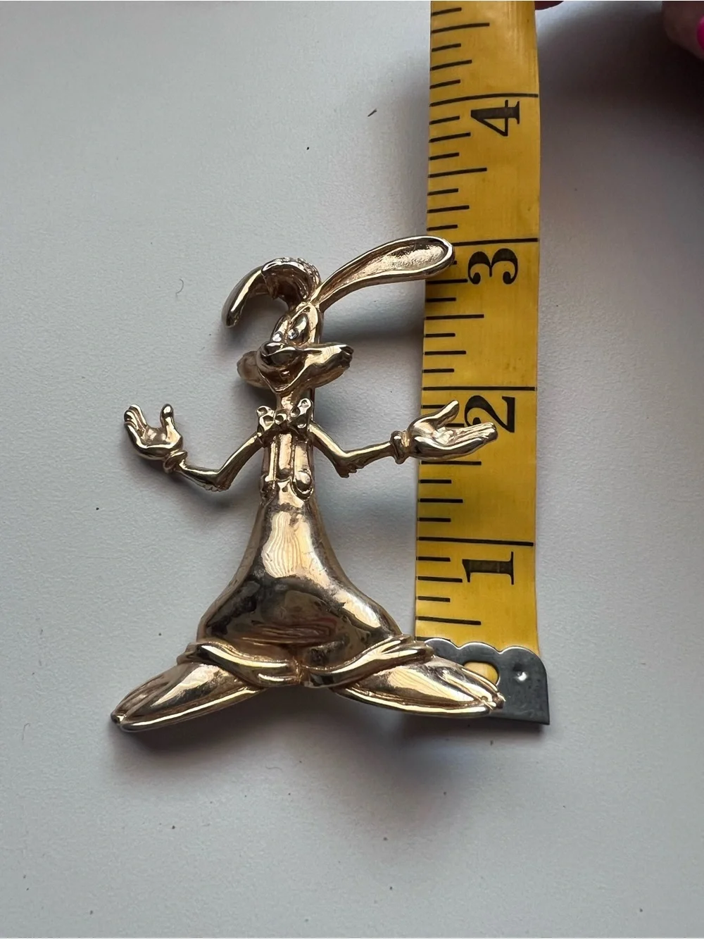 Vintage Wendy Gell Disney Amblin Gold Plated Roger Rabbit Brooch and Earrings